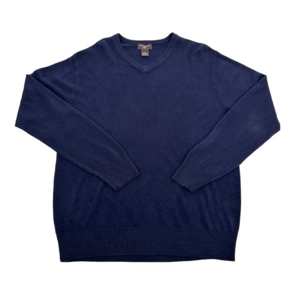 Dockers V-Neck Sweater Navy Cotton Pullover Men's Large - Picture 2 of 6